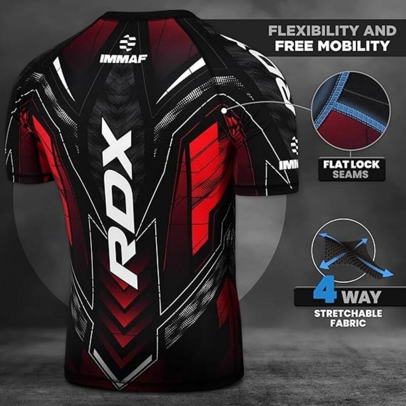 RDX IMMAF Compression Rashguard Red L RDX SPORTS - Decathlon