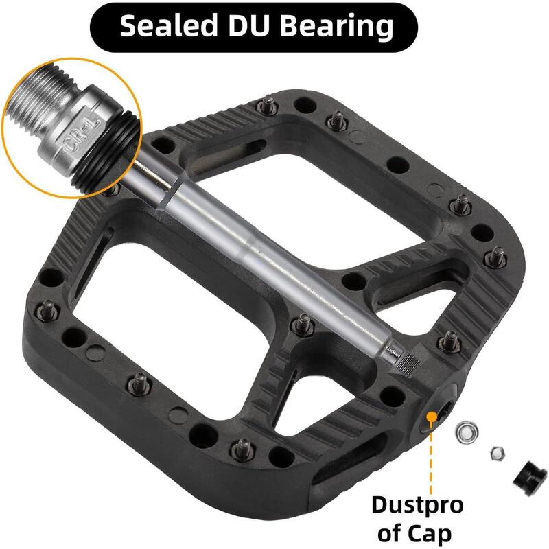 Pedale din nylon pentru mountain bike cu platformă largă