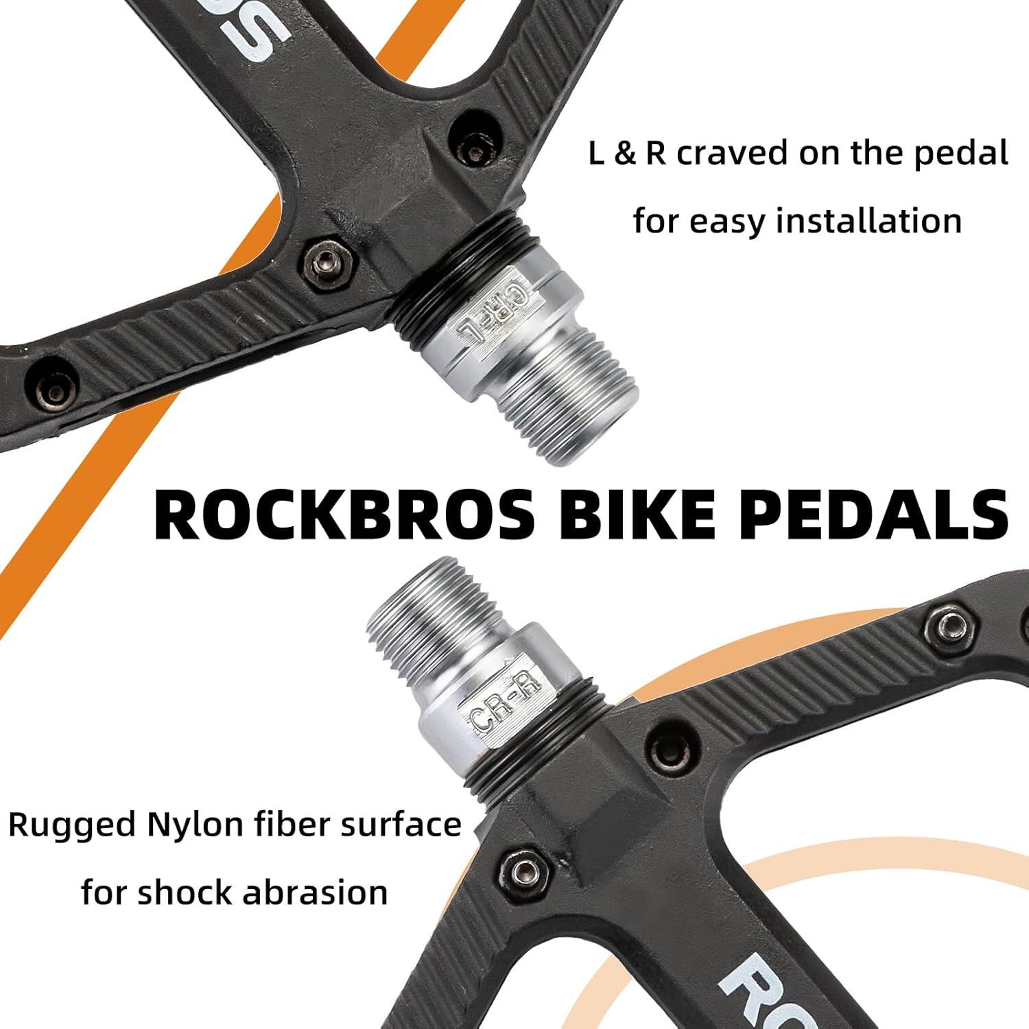 ROCKBROS Platte Fietspedalen VTT BMX 9/16 Nylon Antislip 5/7