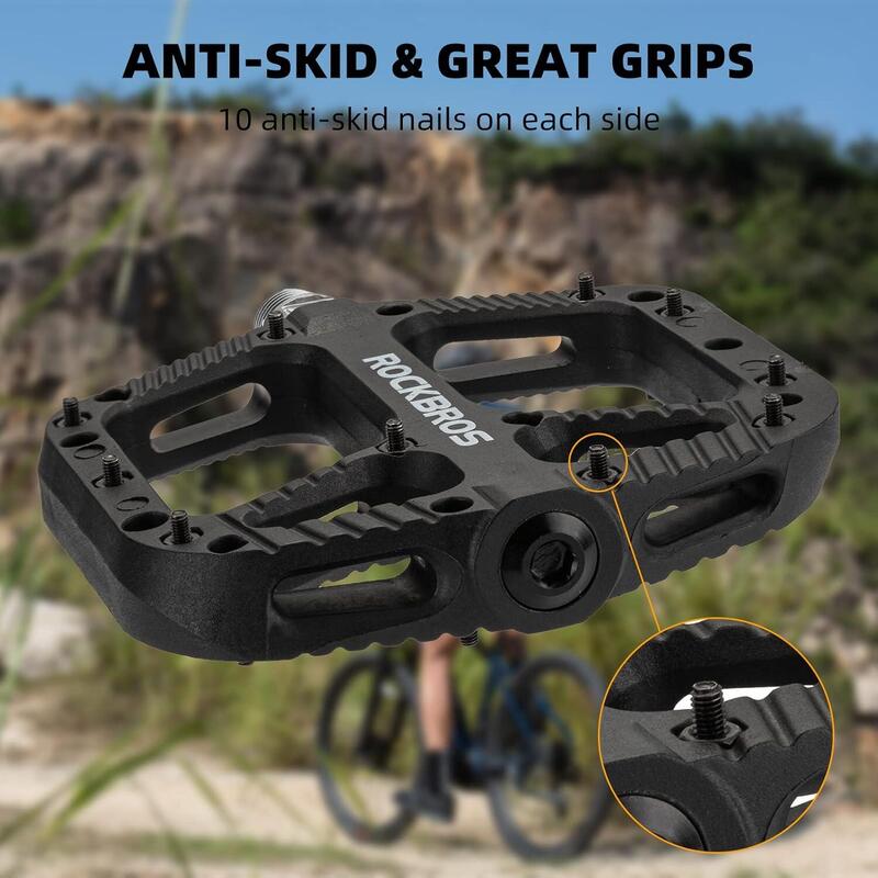Pedale din nylon pentru mountain bike cu platformă largă