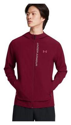 Under armour outrun the storm winddichte jas rood heren