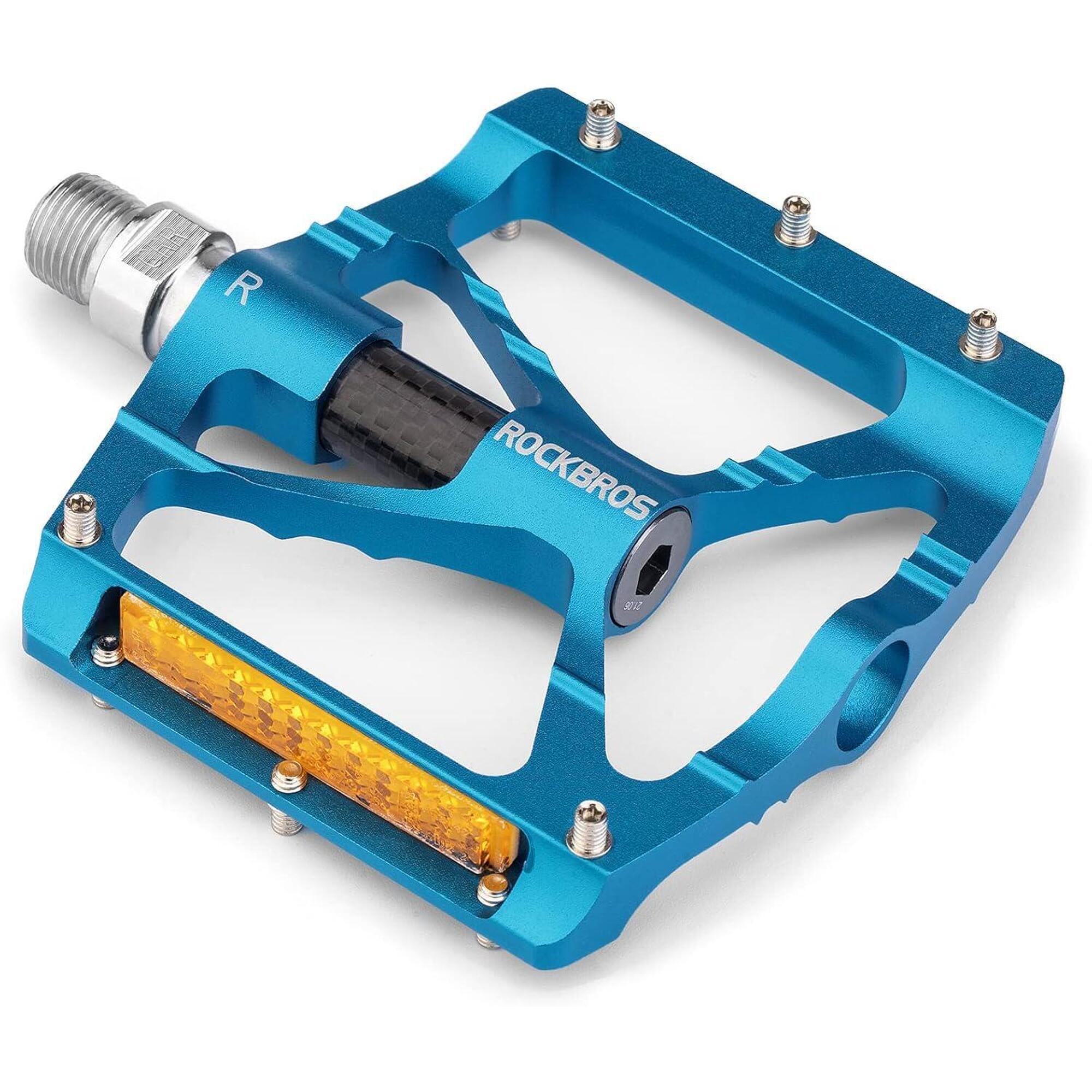 Rockbros - Pédales De Vélo Vtt Antidérapantes En Alliage D'Aluminium - Pédale - Bleu - Decathlon