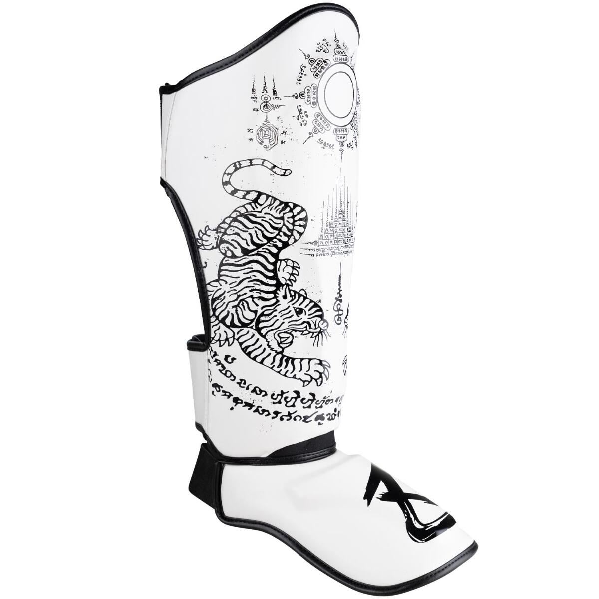 8 WEAPONS Shin Guards - Sak Yant Tigers white S 7/7