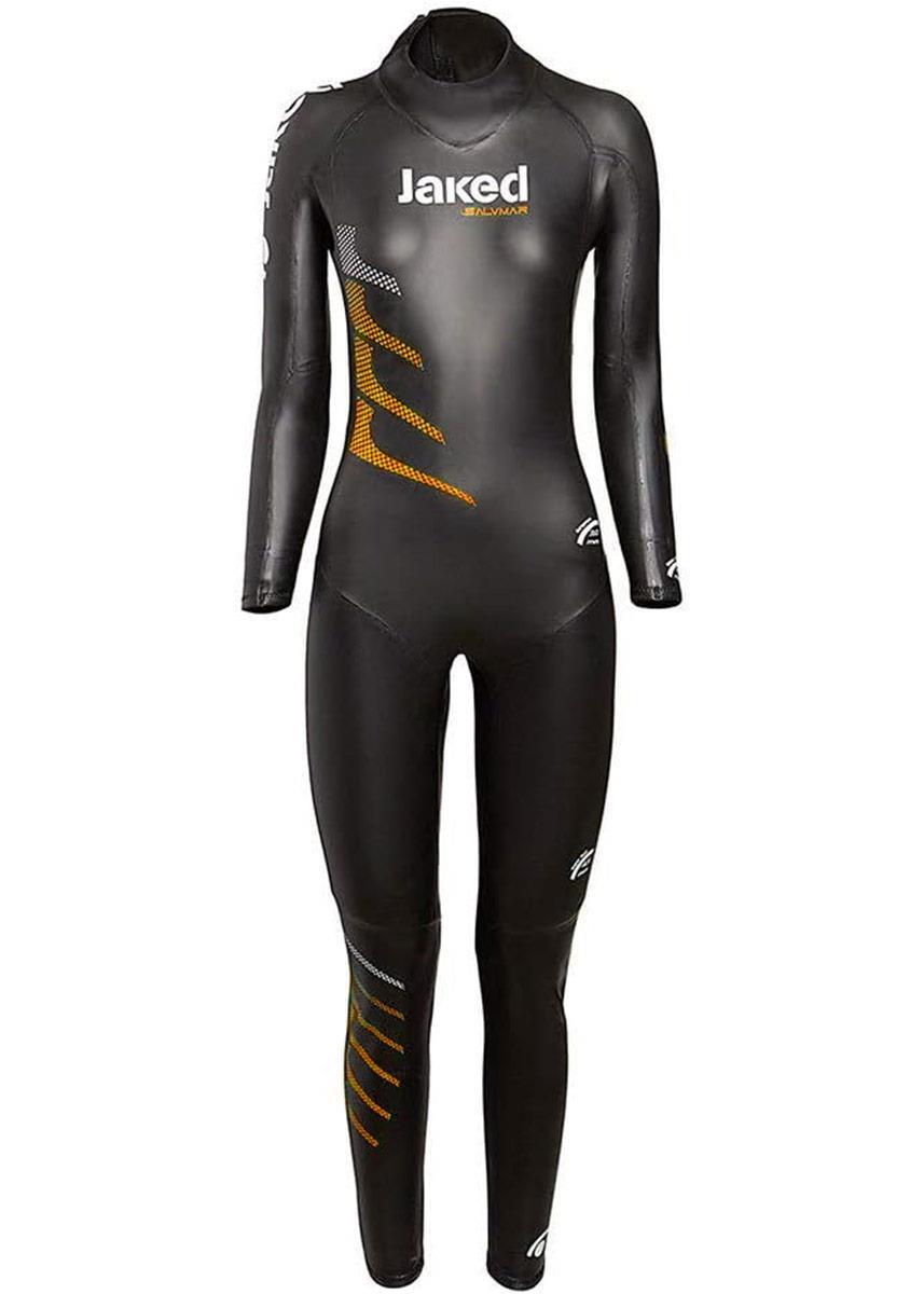 Traje de neopreno Jaked Challenger para mujer - Negro/Naranja - Talla S 4/6