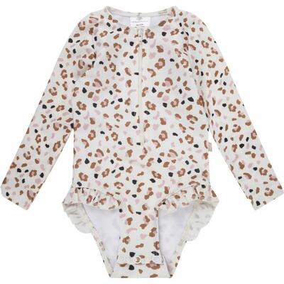 Costume da bagno bambina Swim Essentials Flower Hearts UPF50+ maniche lunghe