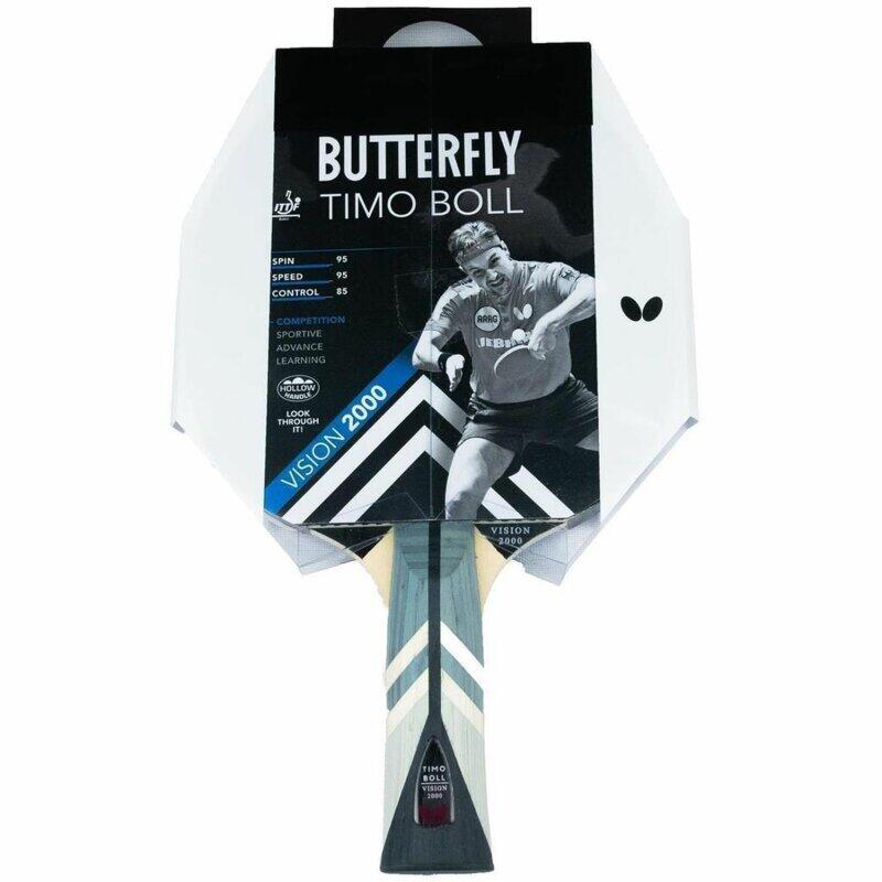Butterfly 1x Timo Boll Vision 2000 Tischtennisschläger + Hülle + 3x TT Bälle 2/7