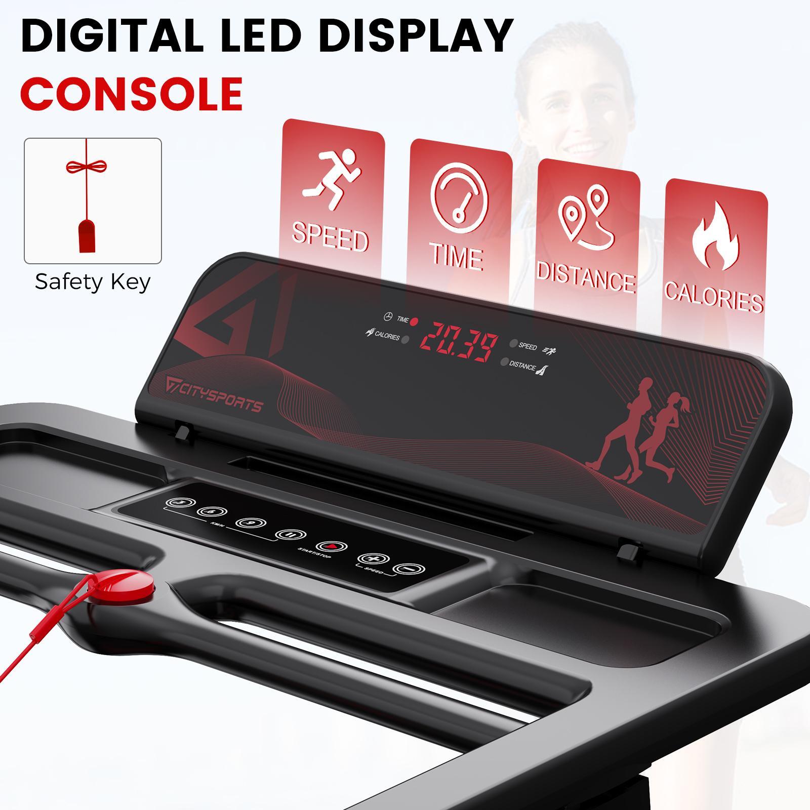 CITYSPORTS Folding Treadmill with incline for Home,12km/h Portable Treadmill 5/7
