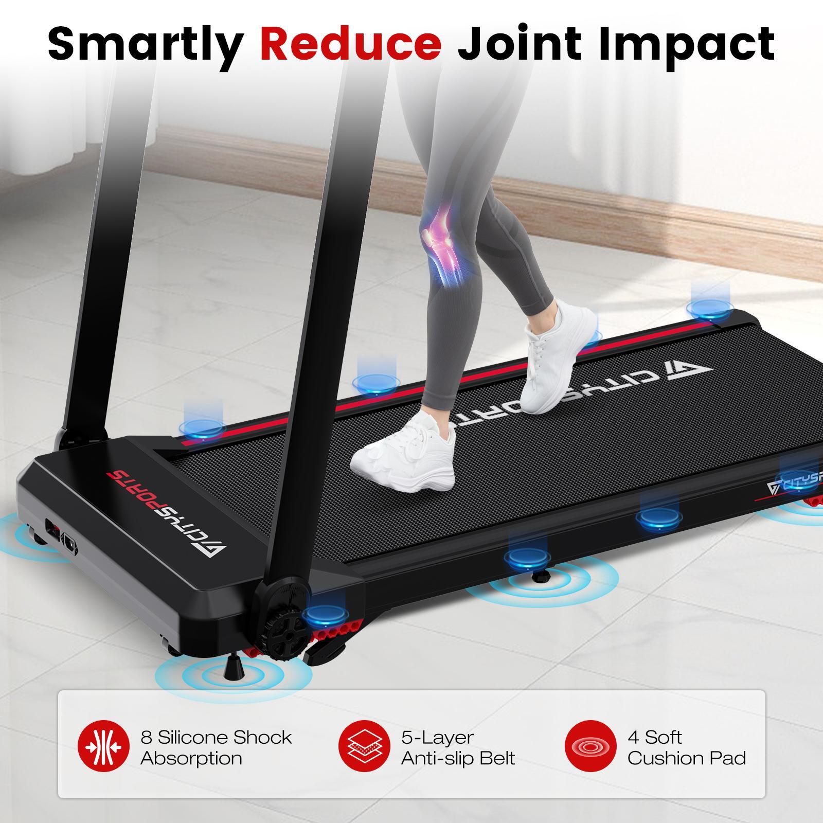 CITYSPORTS Folding Treadmill with incline for Home,12km/h Portable Treadmill 6/7