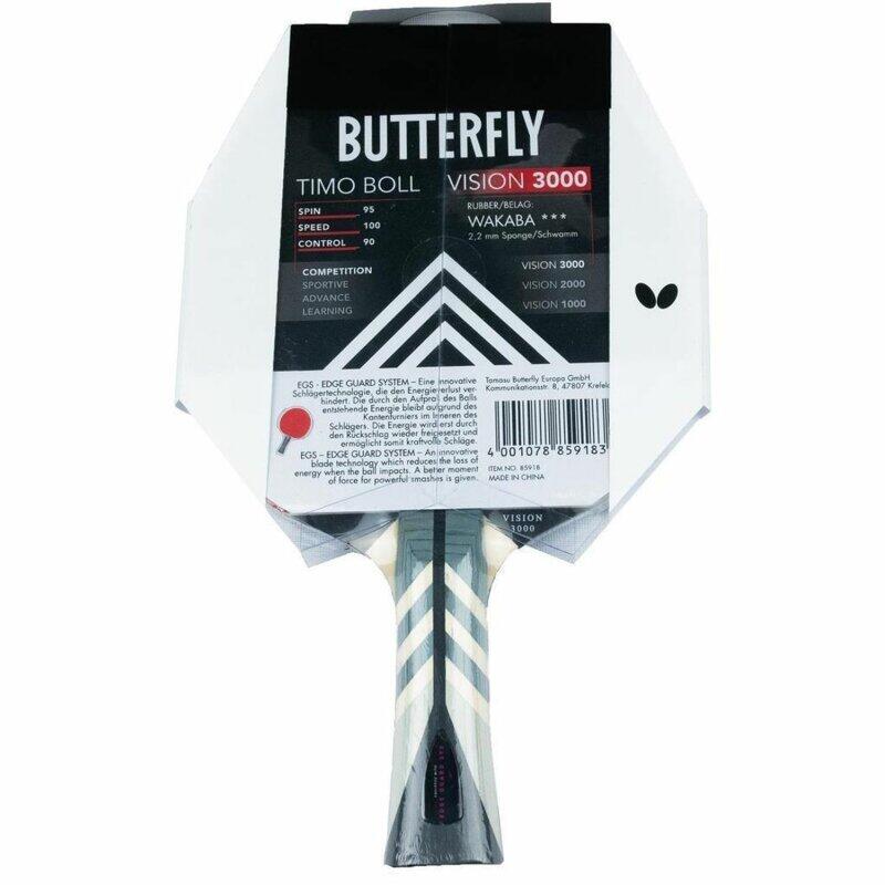 Butterfly 1x Timo Boll Vision 3000 Tischtennisschläger + Hülle Drive Case 3/5