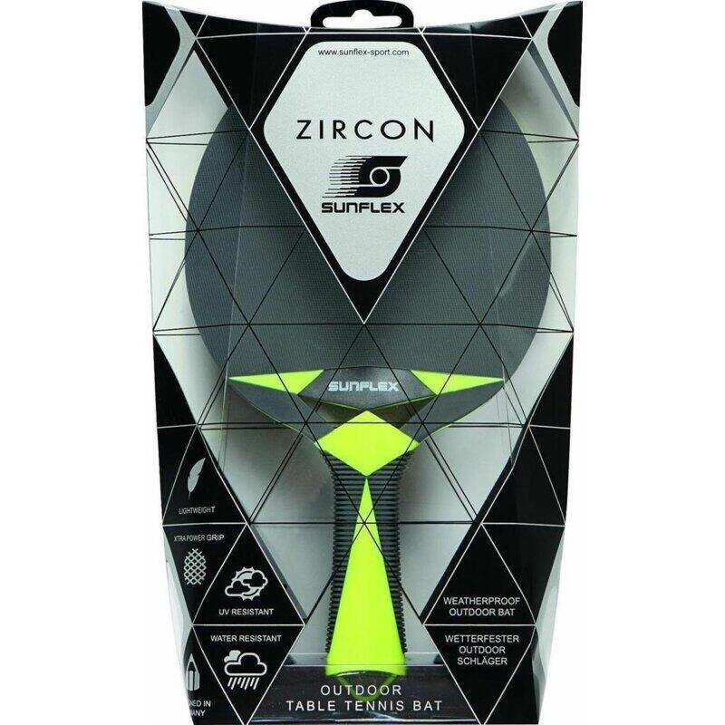 Sunflex Tischtennisschläger Zircon Outdoor + 6x Outdoor Tischtennisbälle 2/4