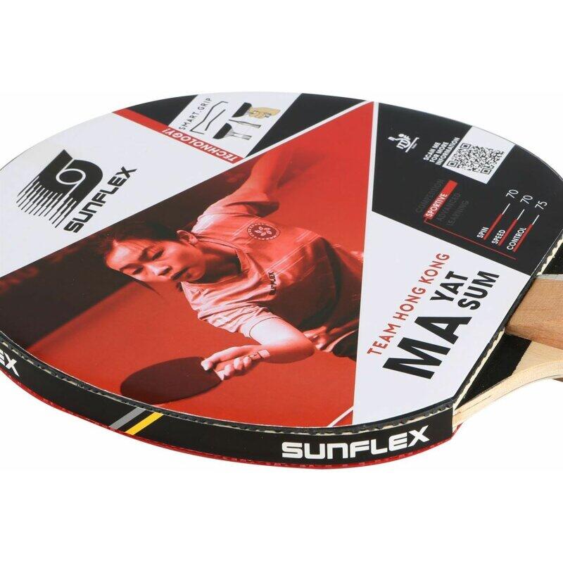 Sunflex 2x Tischtennisschläger MA YAT SUM + Tischtennishülle + 6x SX+ TT Bälle 2/7