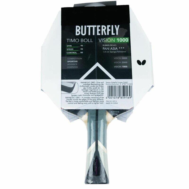 Butterfly 1x Timo Boll Vision 1000 Tischtennisschläger + Hülle Drive Case 3/5