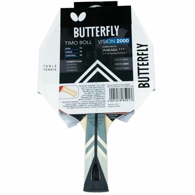 Butterfly 1x Timo Boll Vision 2000 Tischtennisschläger + Tischtennishülle 3/5