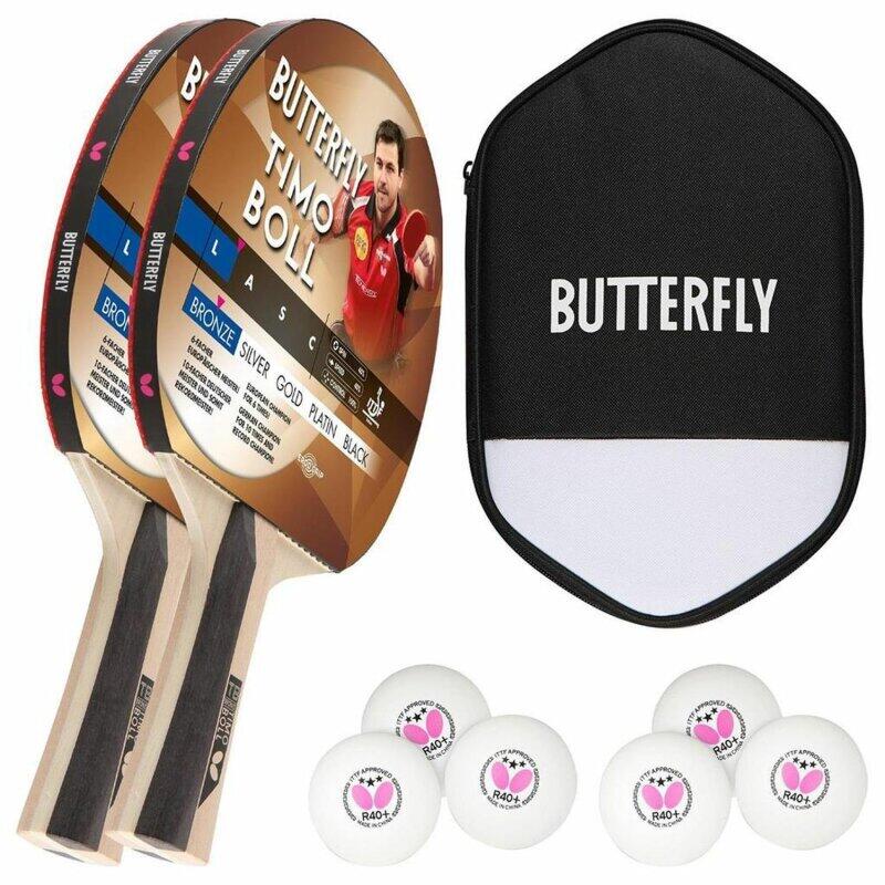 Butterfly 2x Timo Boll Bronze 85011 Tischtennisschläger + Hülle + 6x 3*** Bälle 6/6
