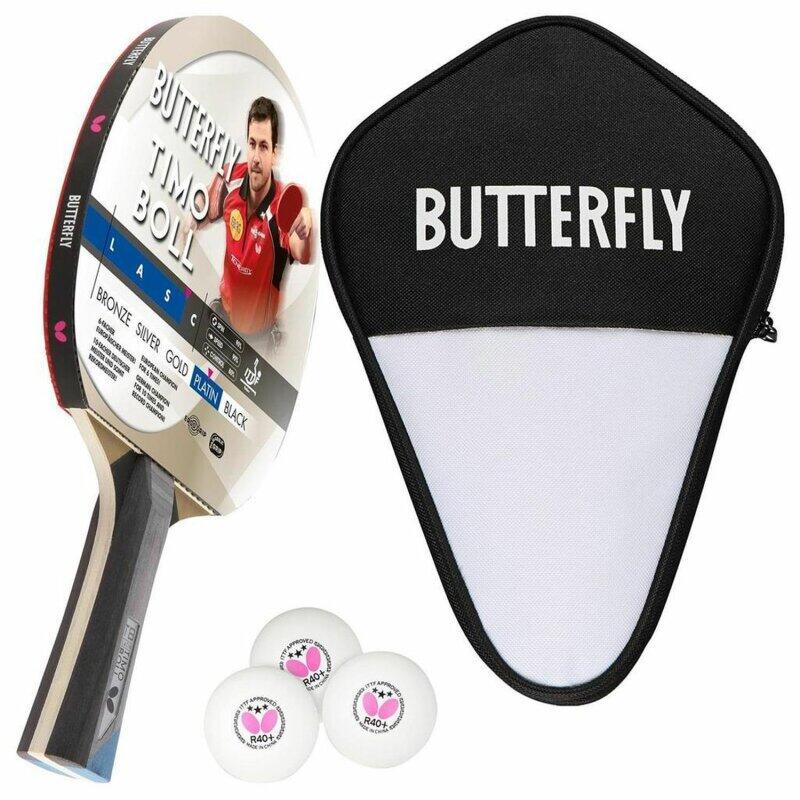 Butterfly 1x Timo Boll Platin 85026 Tischtennisschläger + Hülle + 3x Bälle 1/5
