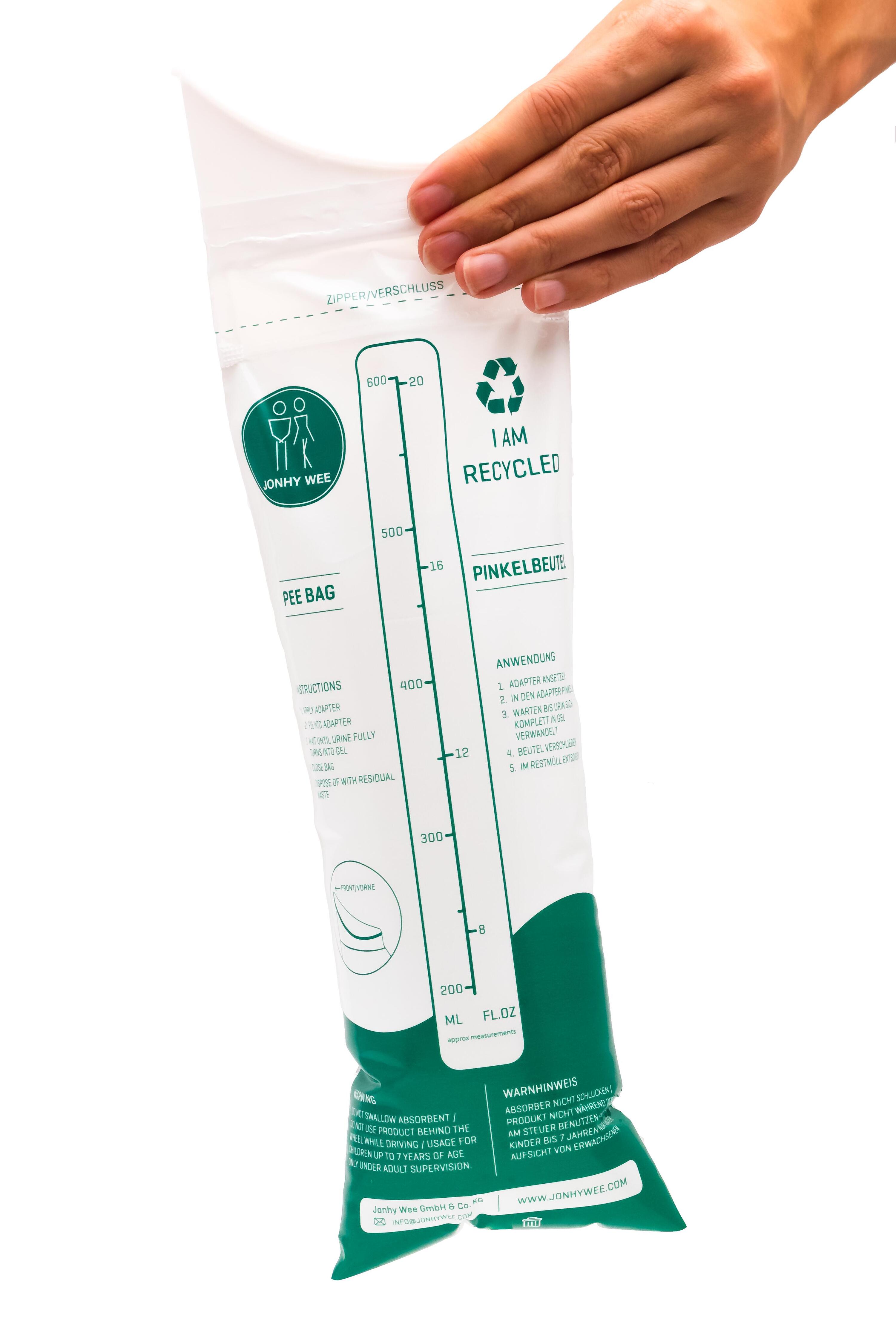 Jonhy Wee WC di emergenza, 3 sacchetti di pipì da 600 ml 5/5