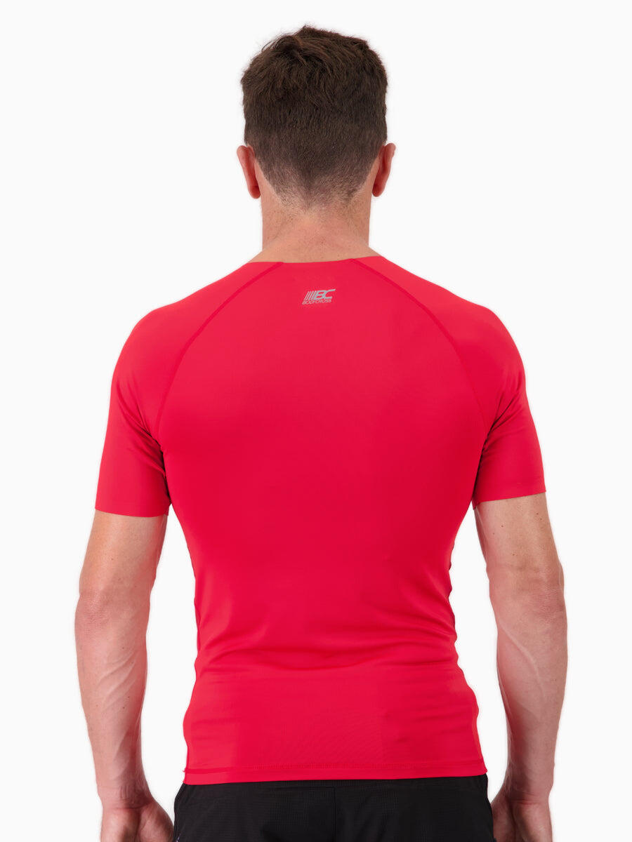 T-shirt semi-compression COMPRESS homme rouge M 87% polyester 3/6