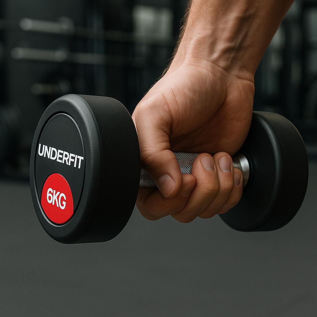 Hantla gumowana UNDERFIT do ćwiczeń siłowych fitness 5/7