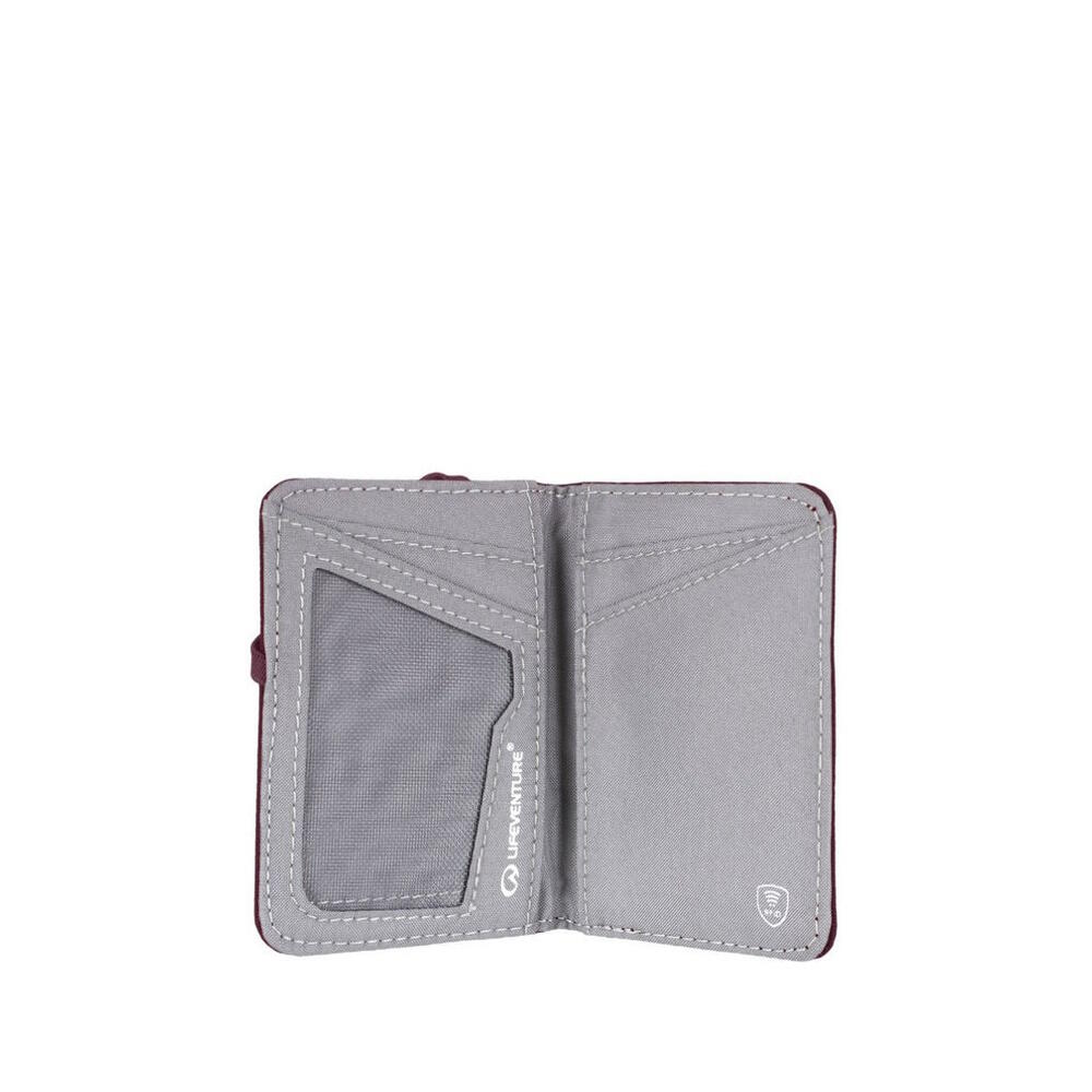 Portafoglio compatto Lifeventure plum in tessuto riciclato con protezione RFID 2/6