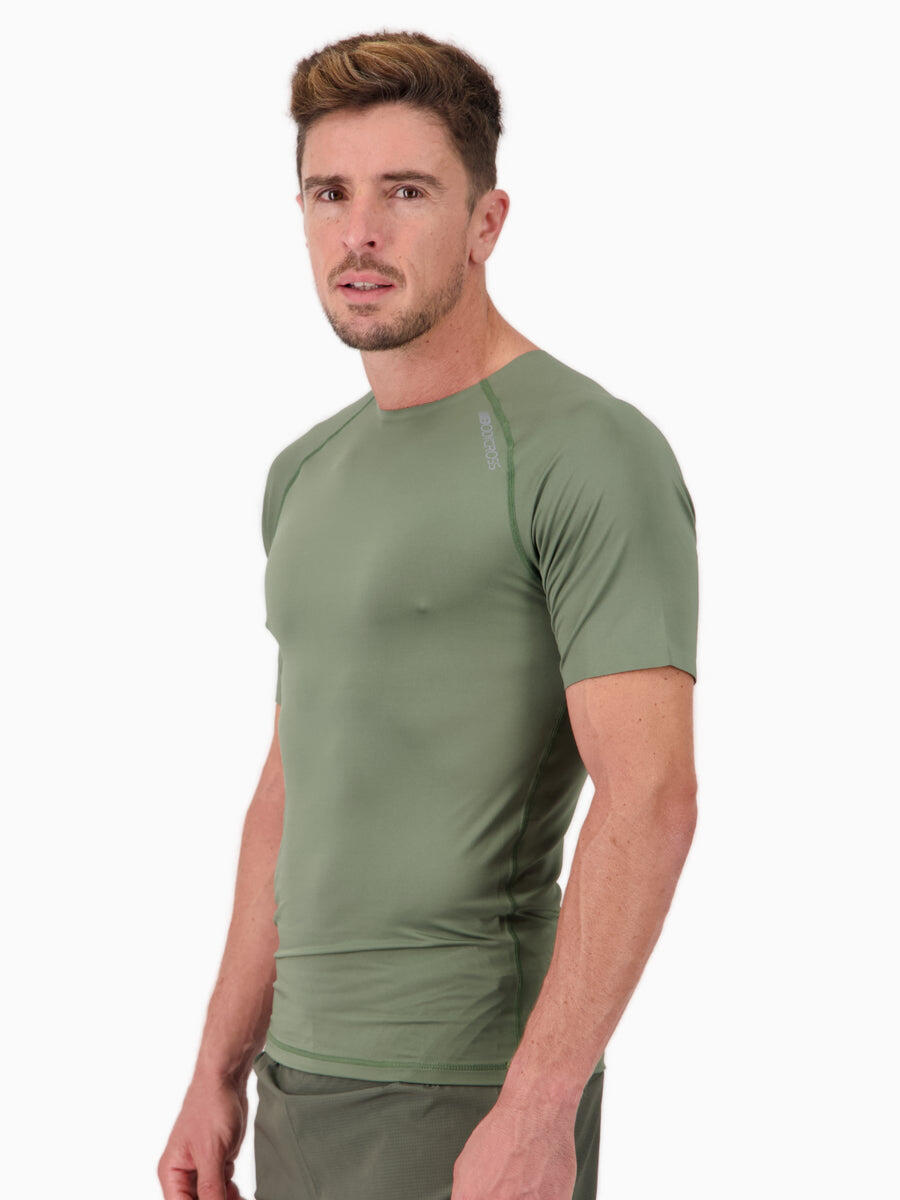 T-shirt semi-compression COMPRESS Homme vert col rond 42 M/L 2/6