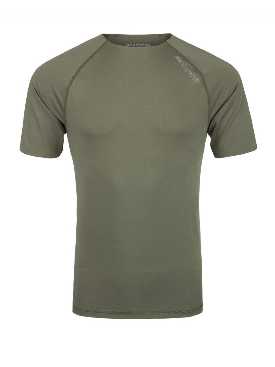 T-shirt semi-compression COMPRESS Homme vert col rond 42 M/L 4/6