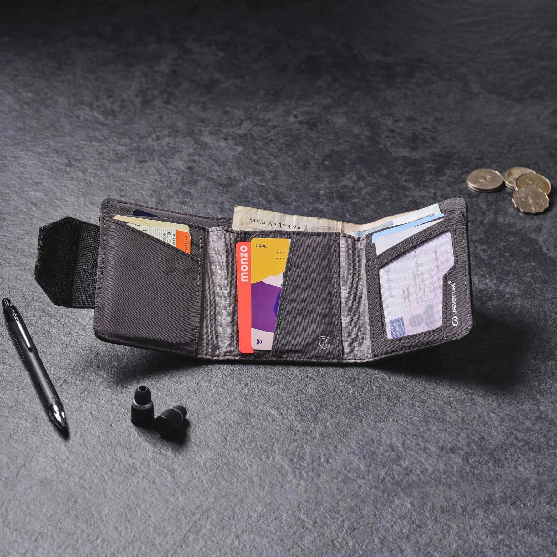 Portfel Rfid Wallet Recycled - Olive 6/6