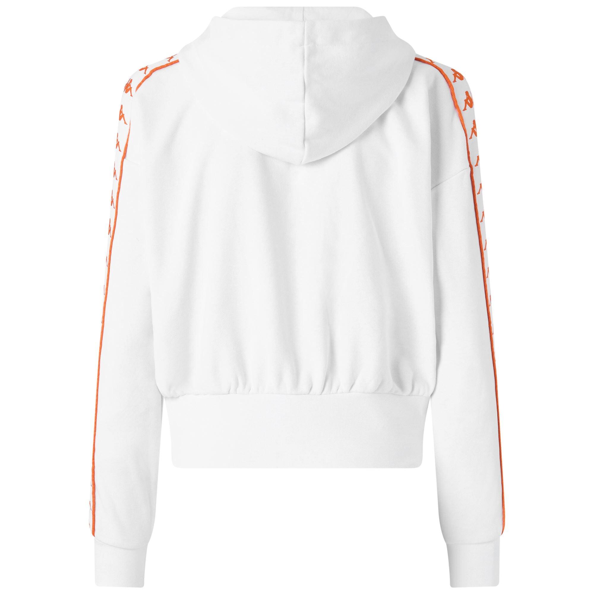 Felpa con zip da donna in cotone bianco da streetwear sportivo 4/7