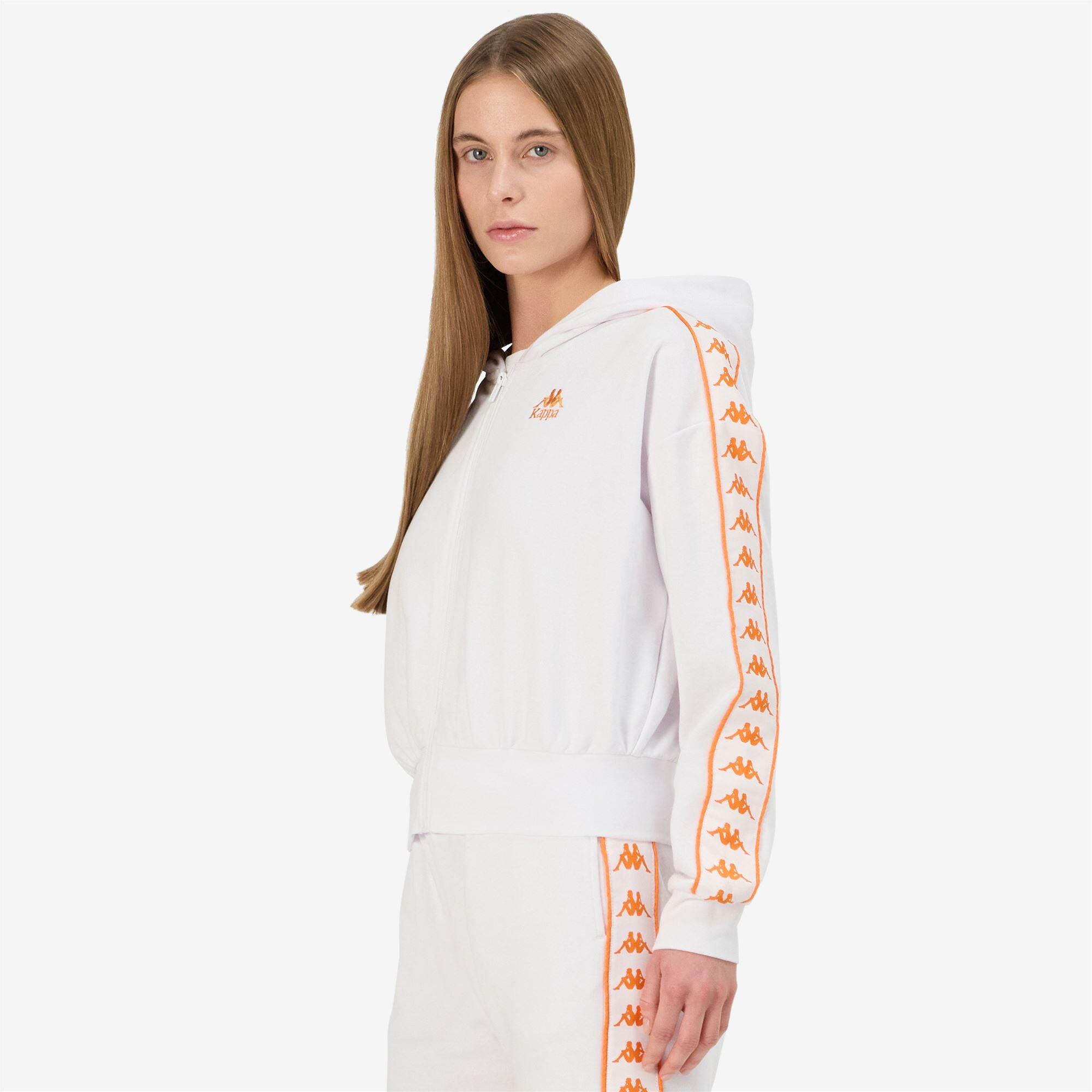 Felpa con zip da donna in cotone bianco da streetwear sportivo 6/7
