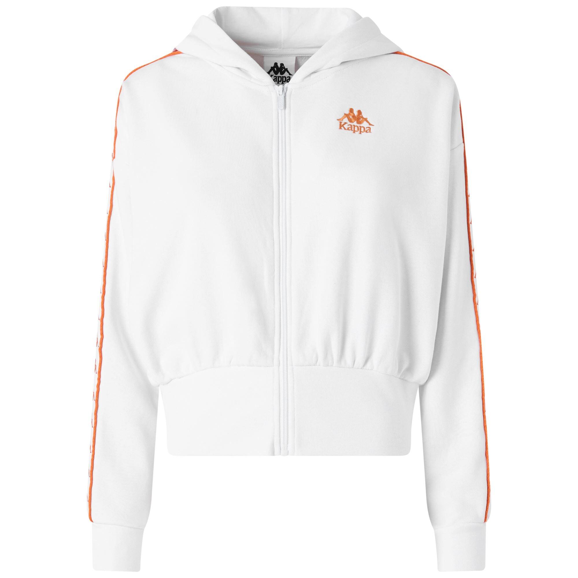 Felpa con zip da donna in cotone bianco da streetwear sportivo 2/7