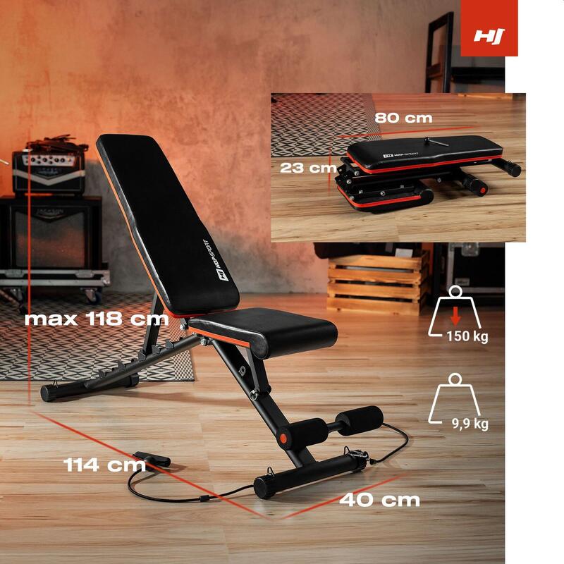 Ławka do ćwiczeń Hop-Sport HS-2030HB składana