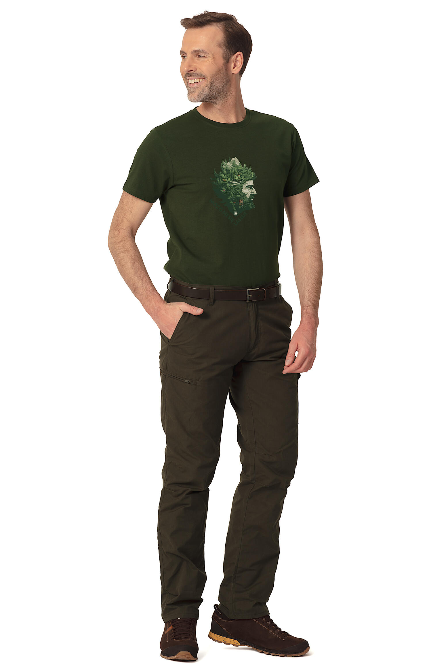 T-shirt de chasse pour homme Tagart FNT Las Green avec imprimé 3/4