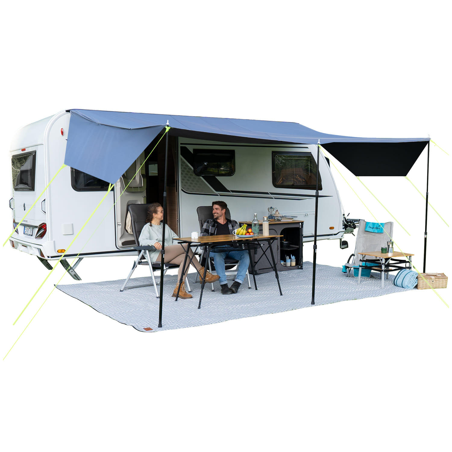 Skandika - Seconde Vie - Voile D'Ombrage Auvent Freeway 400x300 - Protection Contre Uv - Abris - Gris - Taille Unique - Decathlon