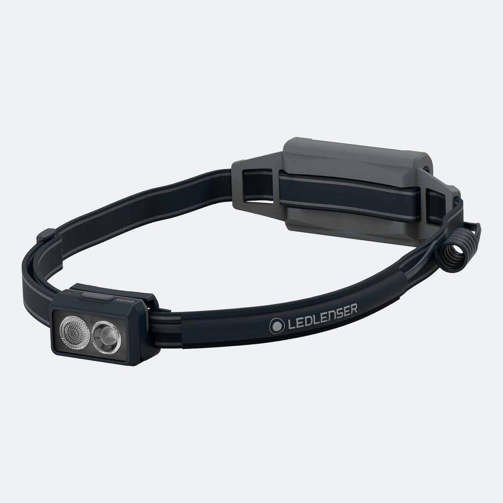 NEO5R Running Head Torch Rechargeable, 600lm, Inc Red Rear Light (Black)
