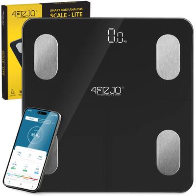 Bilancia pesapersone analitica Bluetooth app massa grassa LITE 4FIZJO nera