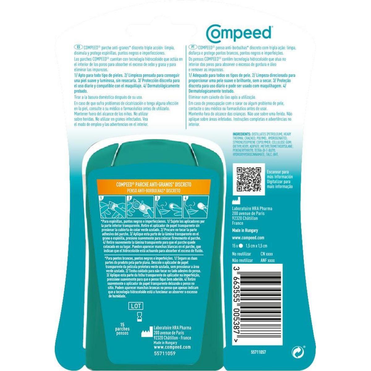 COMPEED anti-granos discreto 15 uds 2/2