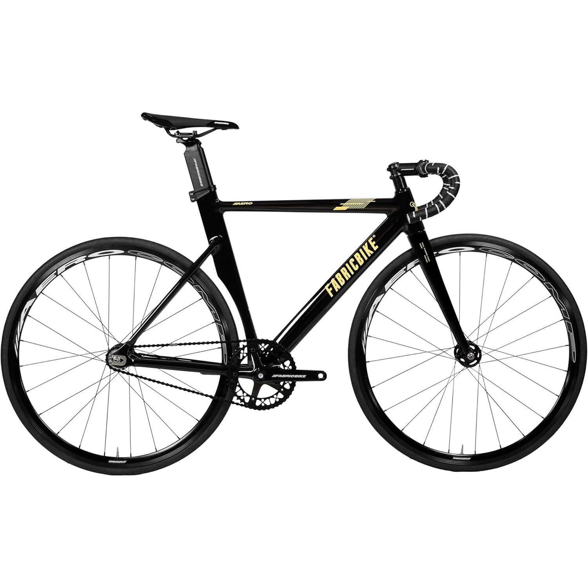 Fabricbike - Vélo Fixie Aero Aluminium Et Fourche Carbone 28" - Glossy Black - Vélo Ville - Noir - 58 Cm - Decathlon