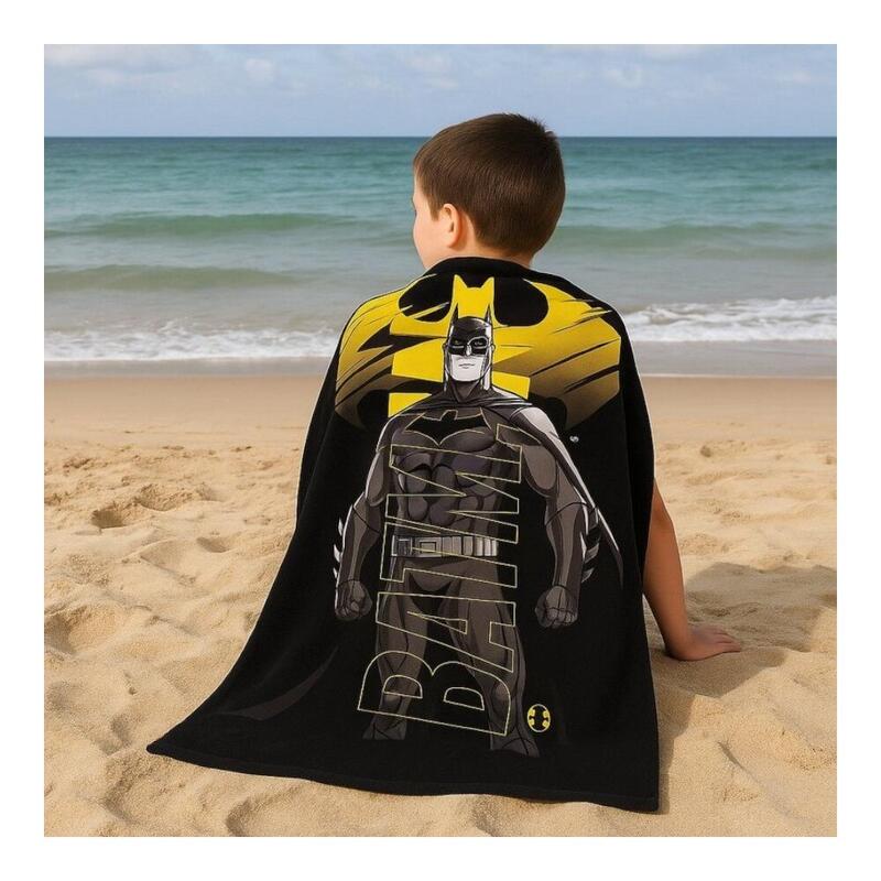 Prosop de baie pentru copii, 100% bumbac, negru, 70x140 cm, Batman