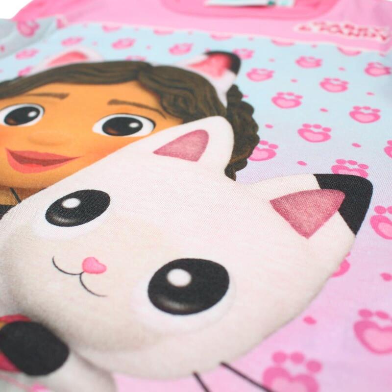 Tricou copii 100% bumbac, roz, Happy, Gabby's Dollhouse