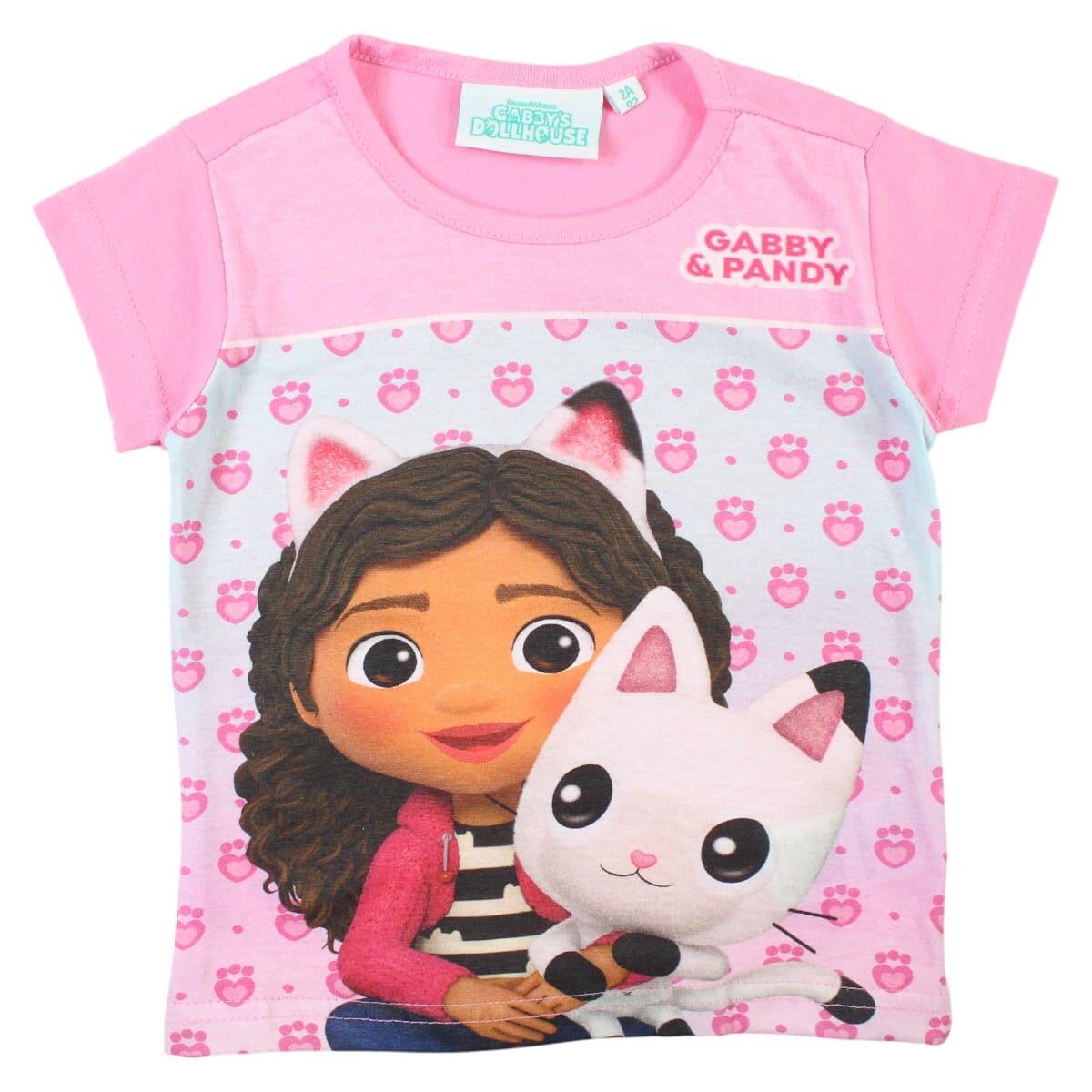 Tricou copii 100% bumbac, roz, Happy Days, Gabbys Dollhouse