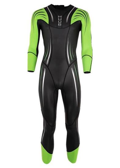 HUUB Heren Surface Zwempak - Zwart / Fluo Groen - Maat L