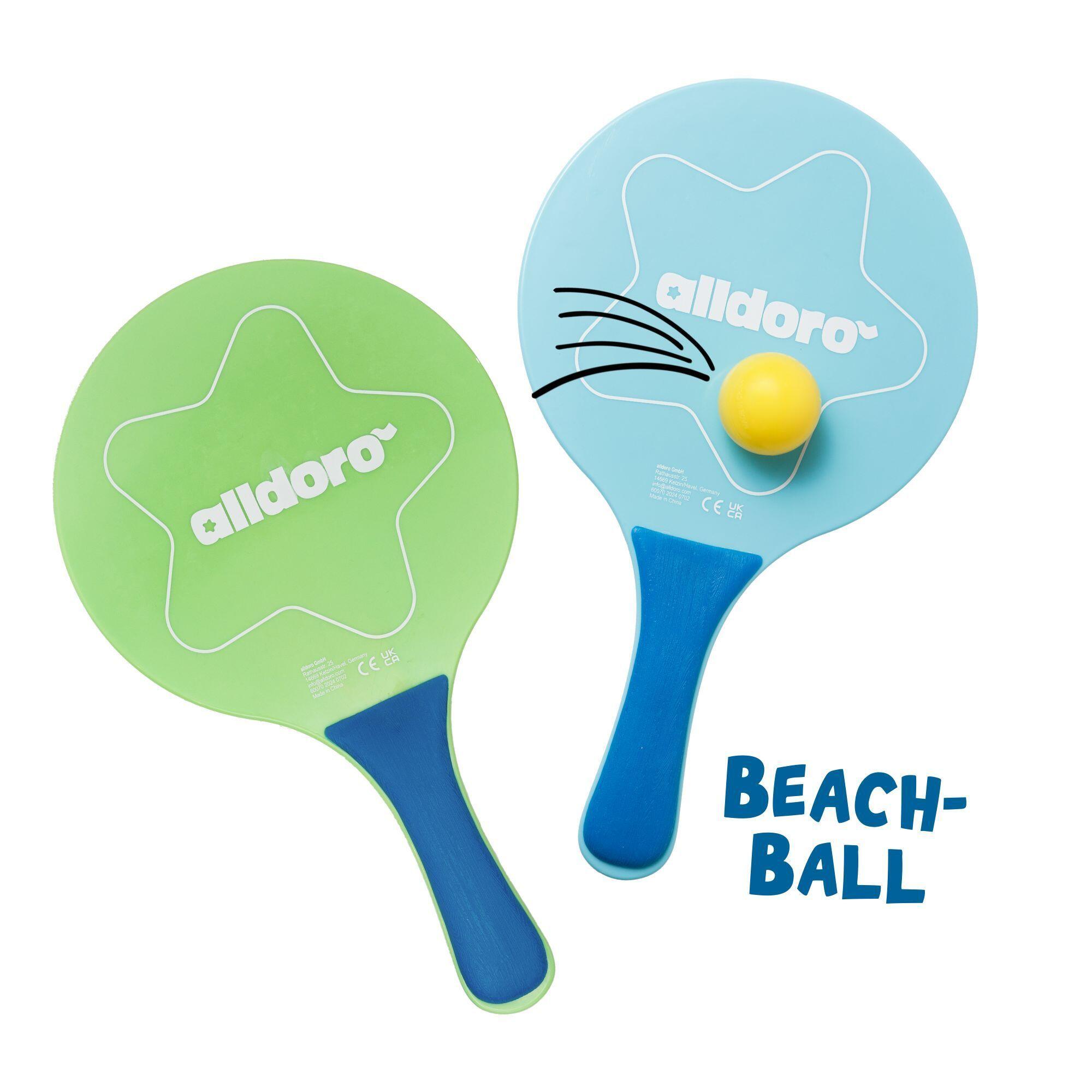 2in1 Beachball-Set, Beachtennis mit Saugnapf-Schlägern für Strand & Garten 2/7