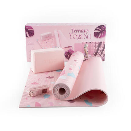Kit de yoga pour débutants – design Terrazzo