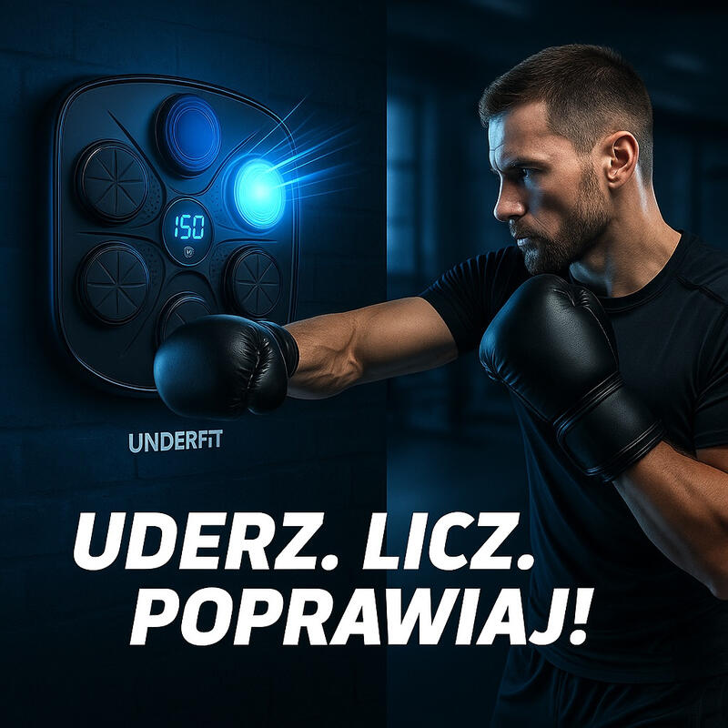 Elektroniczna tarcza bokserska UNDERFIT Fighter bluetooth z muzyką i rękawicami