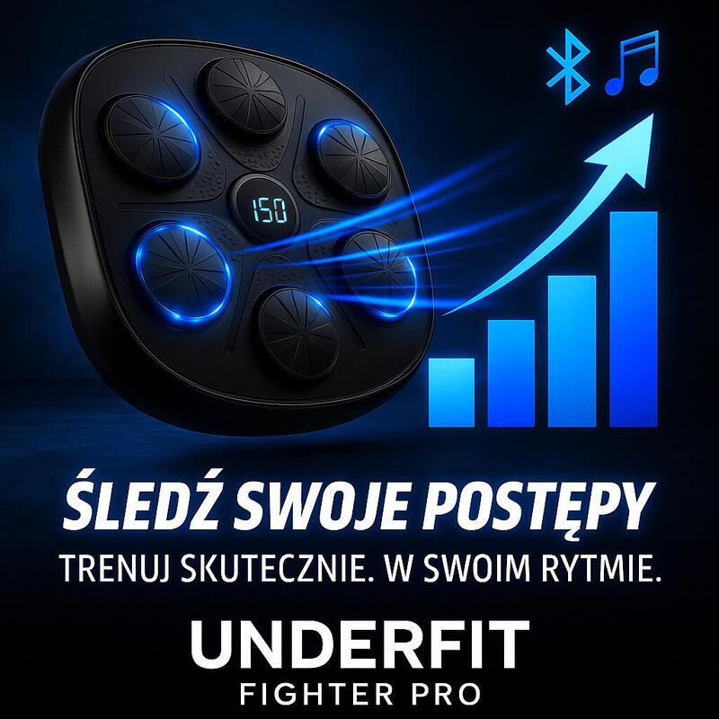 Elektroniczna tarcza bokserska UNDERFIT Fighter bluetooth z muzyką i rękawicami