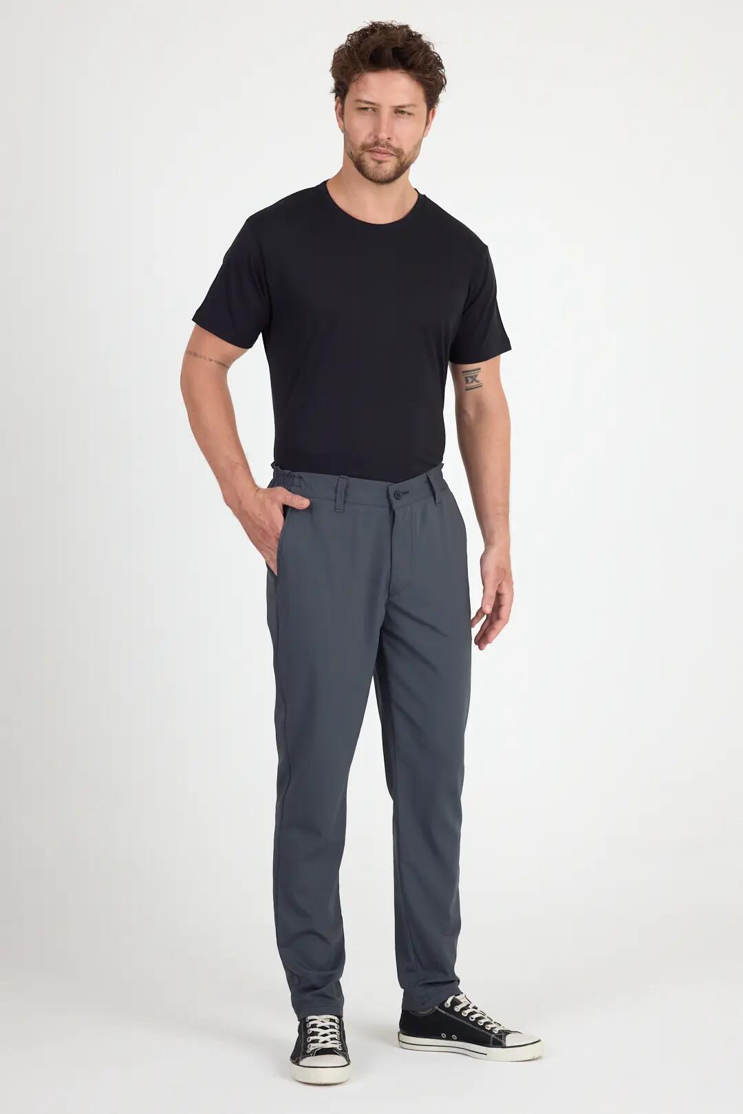Smart & Flex - Spodnie Chino Męskie Merino M(32), Szary 6/7