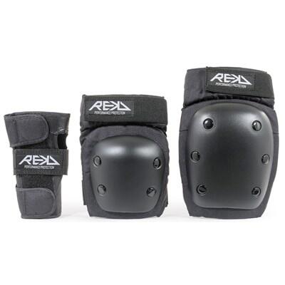 Heavy duty knie / elleboog / pols protector pack zwart-xs