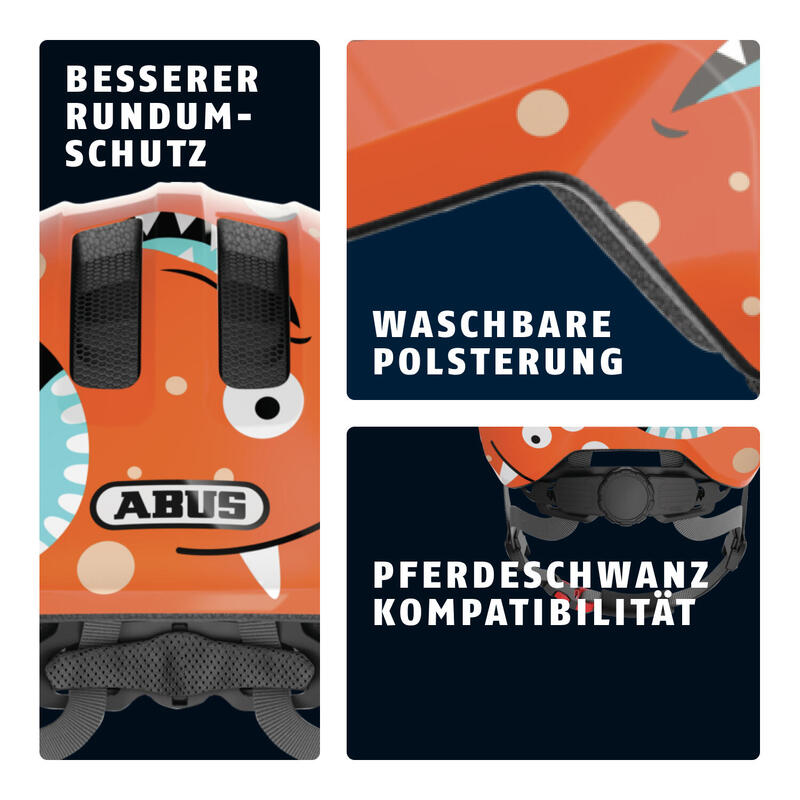 Casca copii ABUS Smiley 3.0 orange monster S 45-50 cm