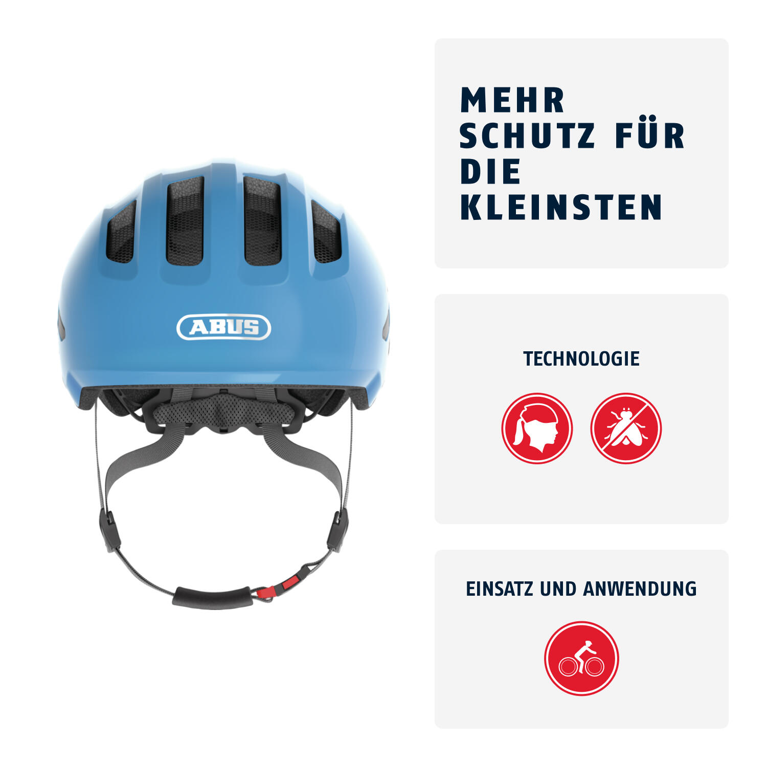 Casque Abus Smiley 3.0 pour Enfants - Brillant Bleu S 45-50cm 2/7