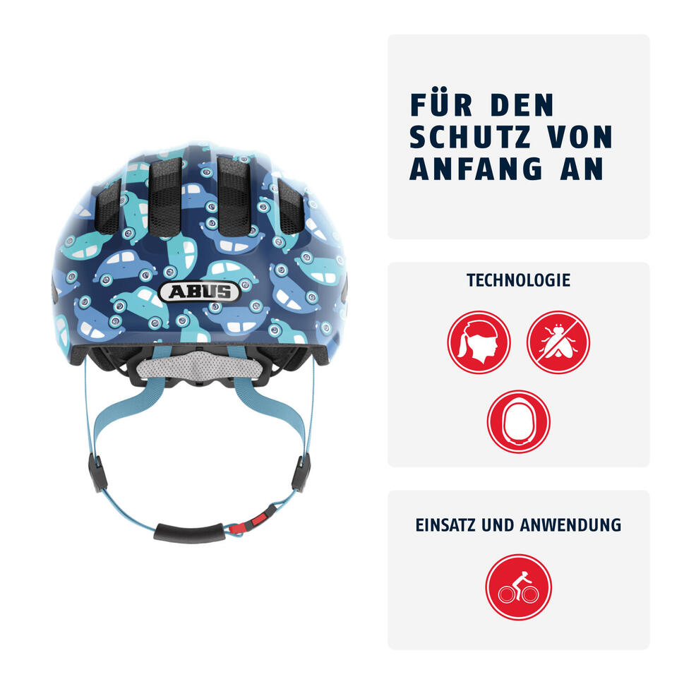 Kask Rowerowy Smiley 3.0 Led Niebieski Car S 45-50 Cm