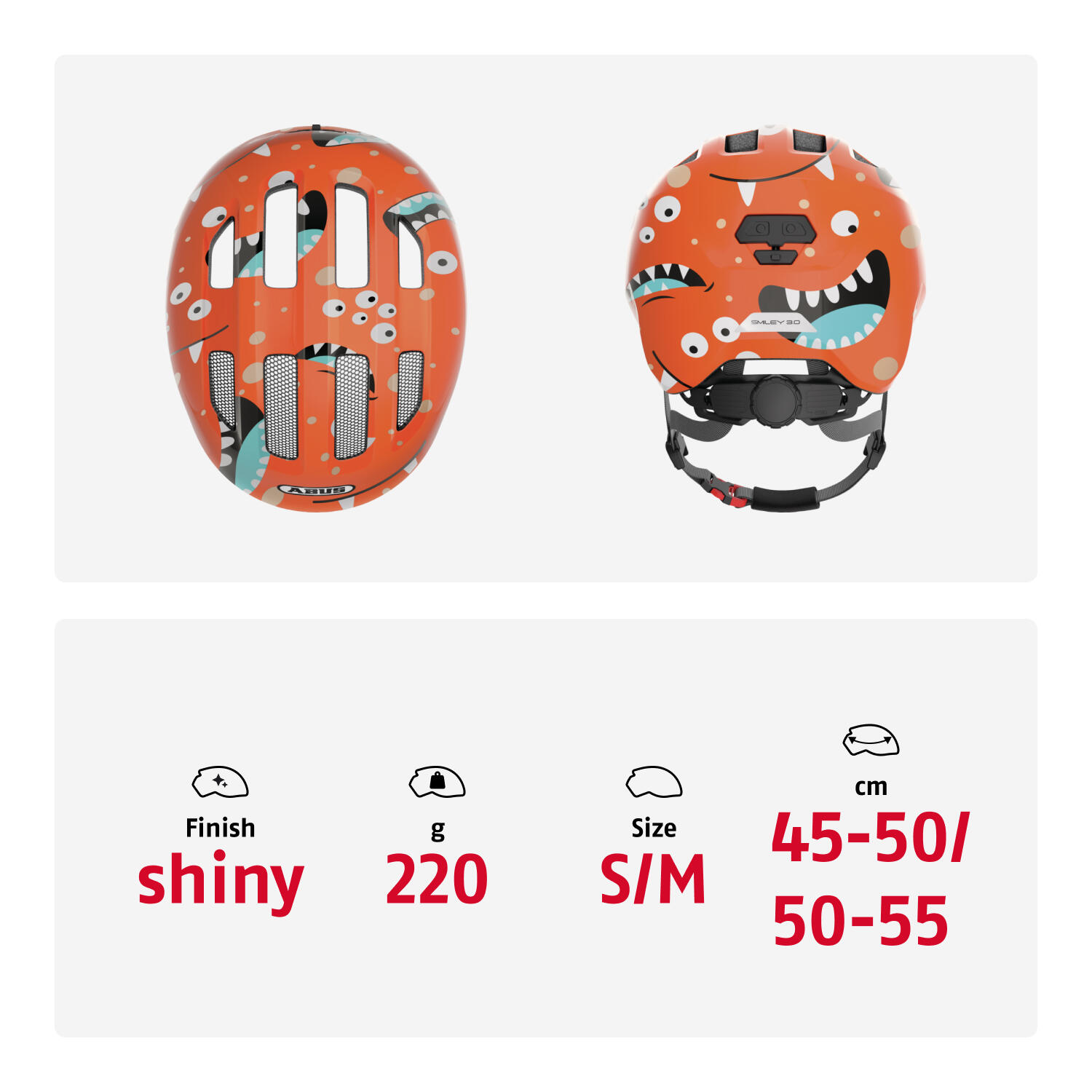 Casco per il tempo libero per bambini "Smiley 3.0" Monster shiny 5/7